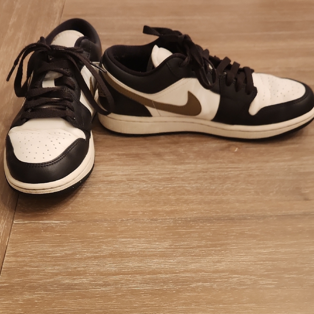 Nike Women's Dark Brown and White Low Dunks